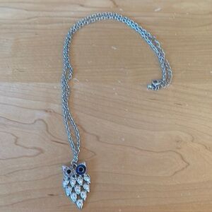 Silver Owl Pendant Necklace